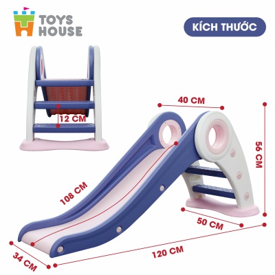 Cầu trượt cho bé gấp gọn Toys house, nhựa nguyên sinh cao cấp, an toàn cho bé