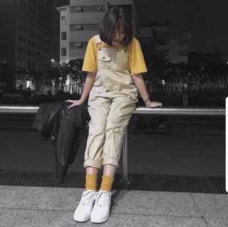 Yếm baggy kaki 😘😘😘
