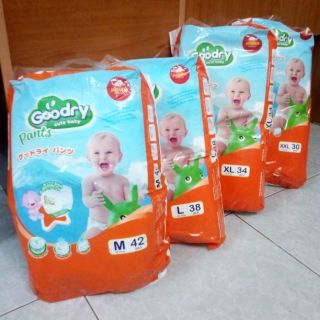 (Khách Sỉ)Combo 4 gói tã quần Goodry cho bé các size M42/L38/Xl34/XXl30.