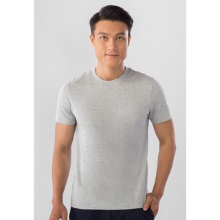 Áo Thun Trơn Nam Ngắn Tay Cổ Tròn Giordano C - Neck Tee Màu Xám Trắng 0102825002