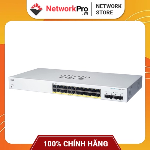 Bộ Chia Mạng Switch Cisco CBS220-24T-4G-EU 24 Ports 1GE 10/100/1000Mbps Hàng Chính Hãng