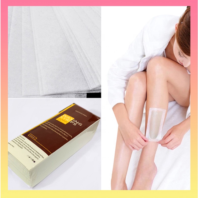 Giấy wax lông 100 tờ - Giấy wax lông nhám hỗ trợ wax lông nách, lông tay chân, bikini, wax lông toàn thân