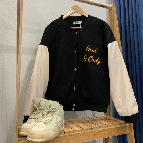 Áo khoác bomer nam nữ form rộng chất nhung lót bông 2 lớp, Varsity Jacket 23TH thêu chữ 100%. Áo bóng chày basic unisex.