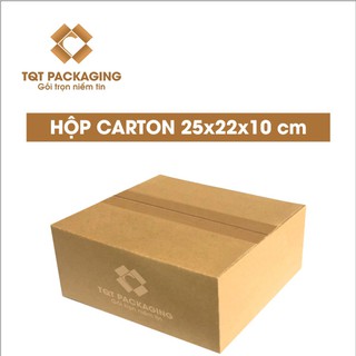 Bộ 40 Hộp Thùng Carton KT 25x22x10 cm  3 lớp mặt nâu, đáy mộc