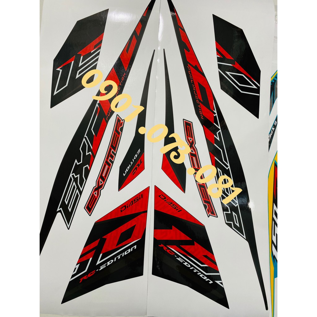 Tem Uv ép nhiệt Exciter 150 đỏ đen ( xe đen nhám)