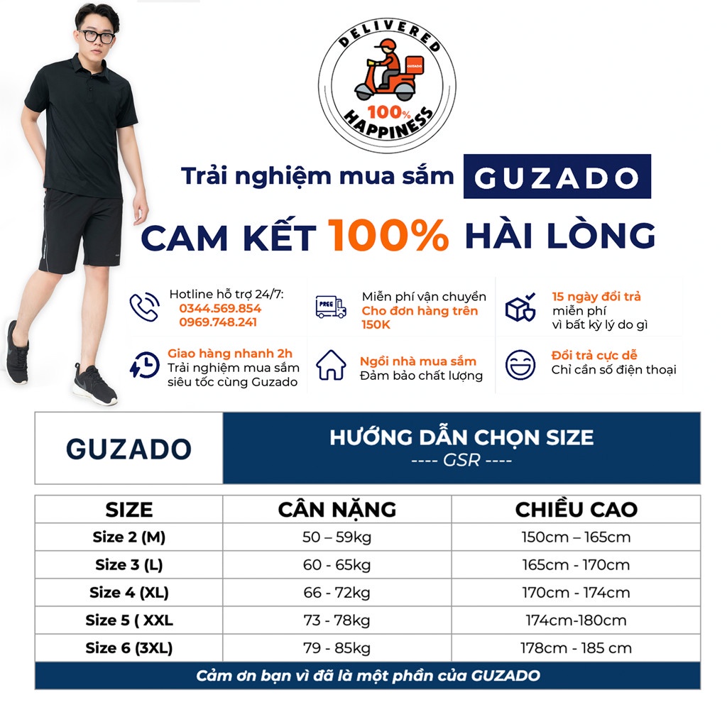 Quần Short Gió Nam Guzado Vải Mềm,Mát Nhẹ,Kiểu Dáng Thể Thao,Trẻ Trung Năng Động QSG2201