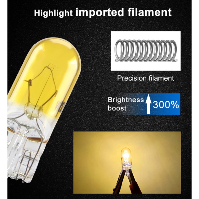 Set 10 bóng đèn KEVANLY T10 halogen đế nêm chuyên dụng