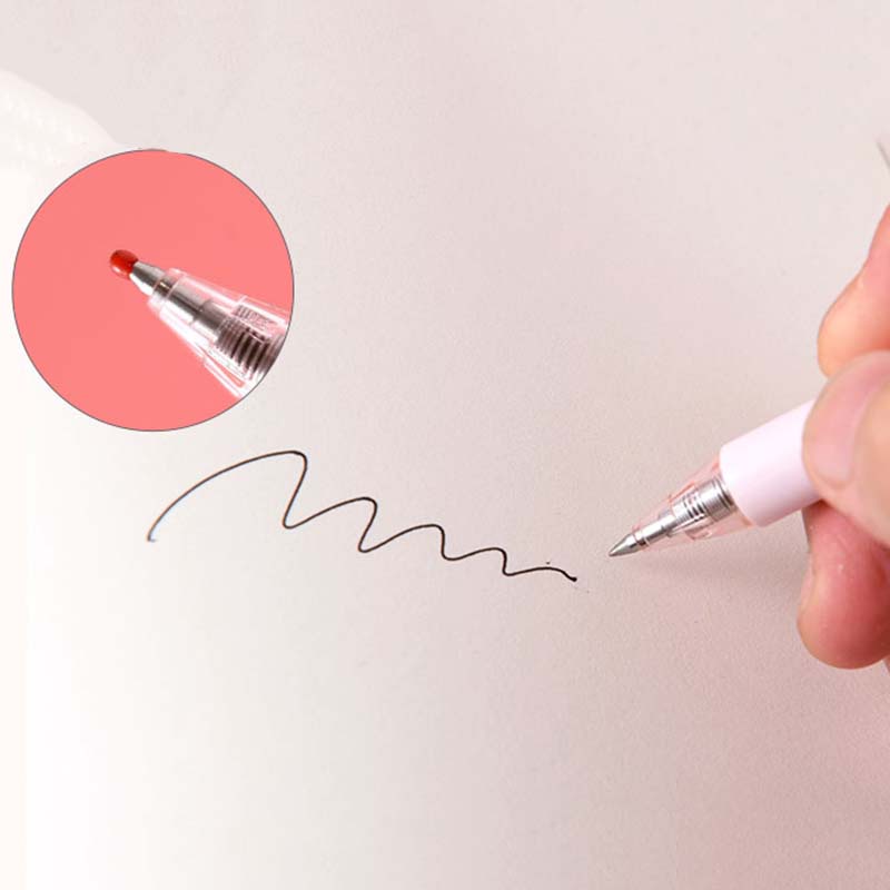 Bút bi bấm ngòi 0.5mm mực đen vỏ hoạt hình đáng yêu