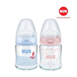 BÌNH SỮA NUK THỦY TINH 120ML NÚM TI SILICONE S1 - M - NU66126