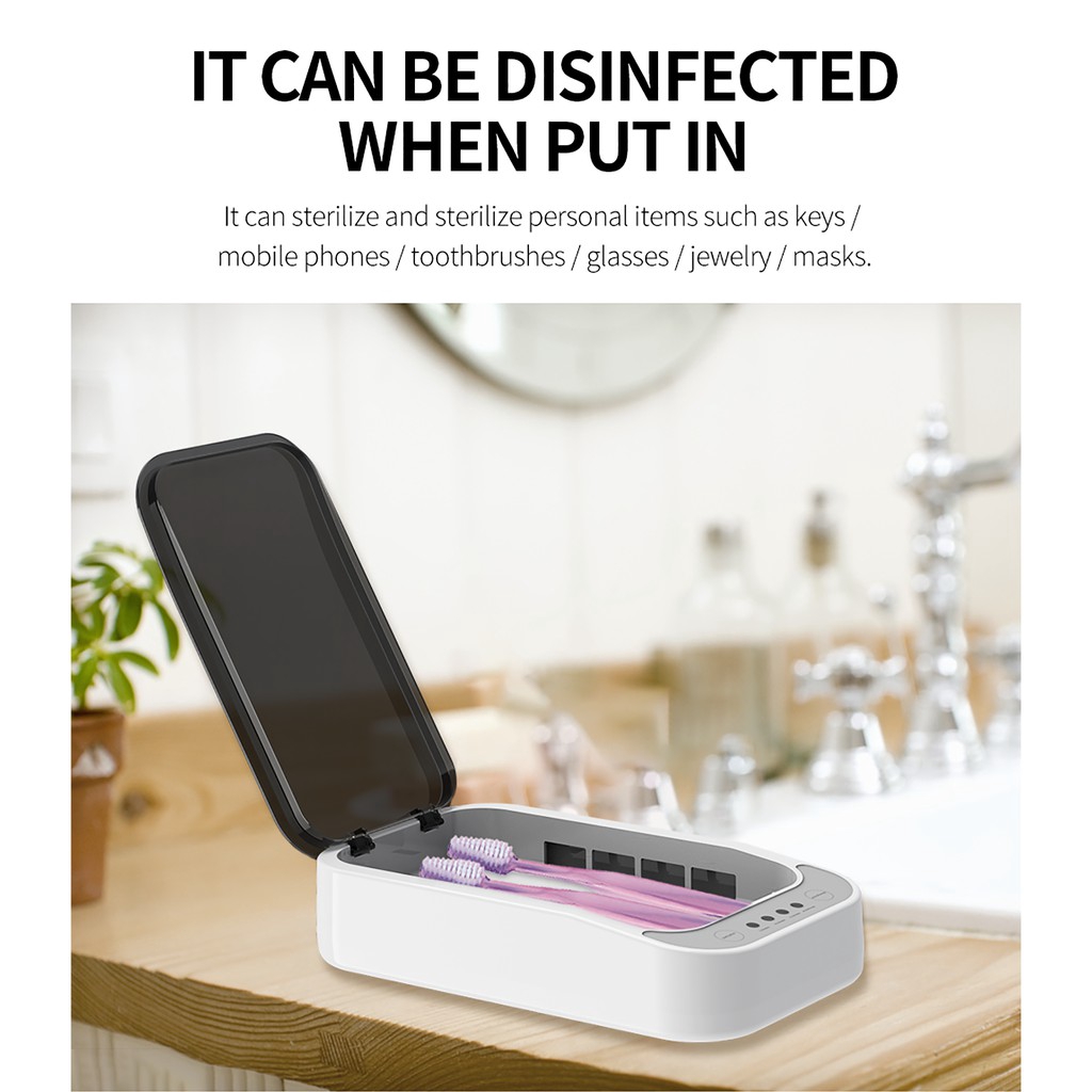 (Hàng Mới Về) Hộp Khử Trùng Không Dây Đa Năng Bằng Tia Uv