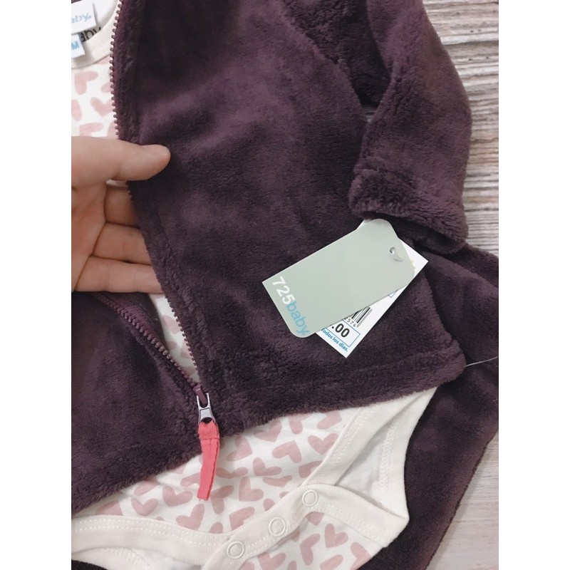 Set 3ct bé gái gồm body áo khoác và quần liền bàn siêu xinh.