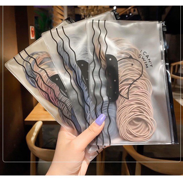 Combo 100 Dây Buộc Tóc Tặng Kèm Túi Zip Angry Bird