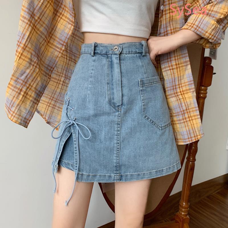 chân váy jean Ngắn Dáng Chữ A Lưng Cao Thời Trang Mùa Hè Cho Nữ | BigBuy360 - bigbuy360.vn