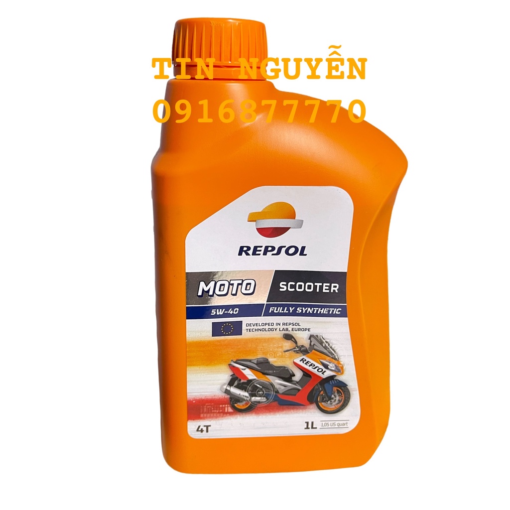 Nhớt Repsol Scooter 5w40 xe ga tổng hợp toàn phần chính hãng 1 Lít