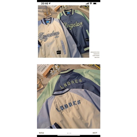 Áo khoác dù Bomber bóng chày thêu Chữ Nổi ANGEL From Rộng Mẫu Mới- TP256 [NewUnisex]