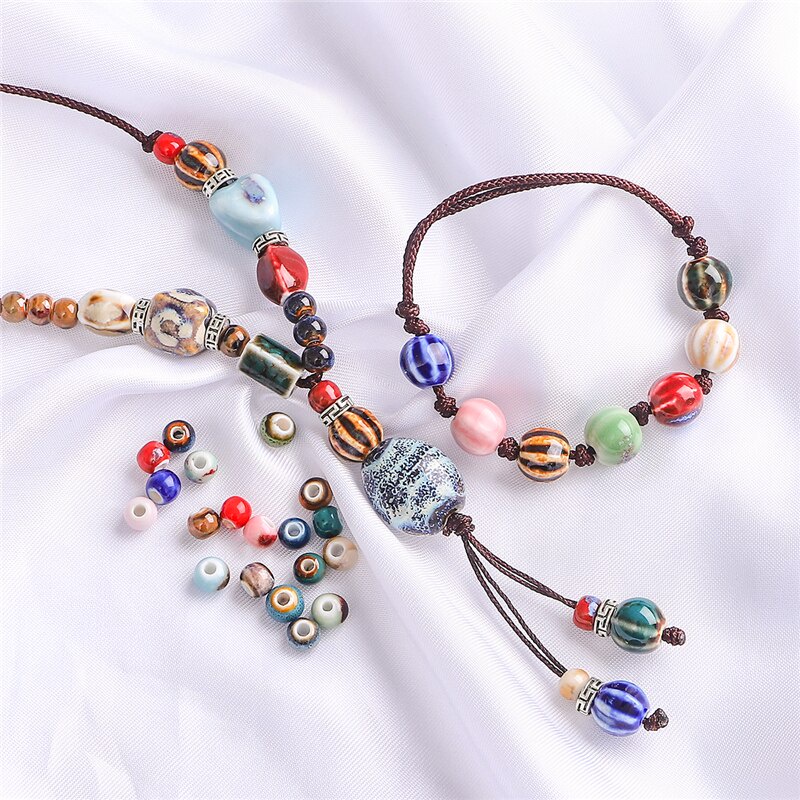 Set 20 hạt sứ tròn 6mm tự làm trang sức