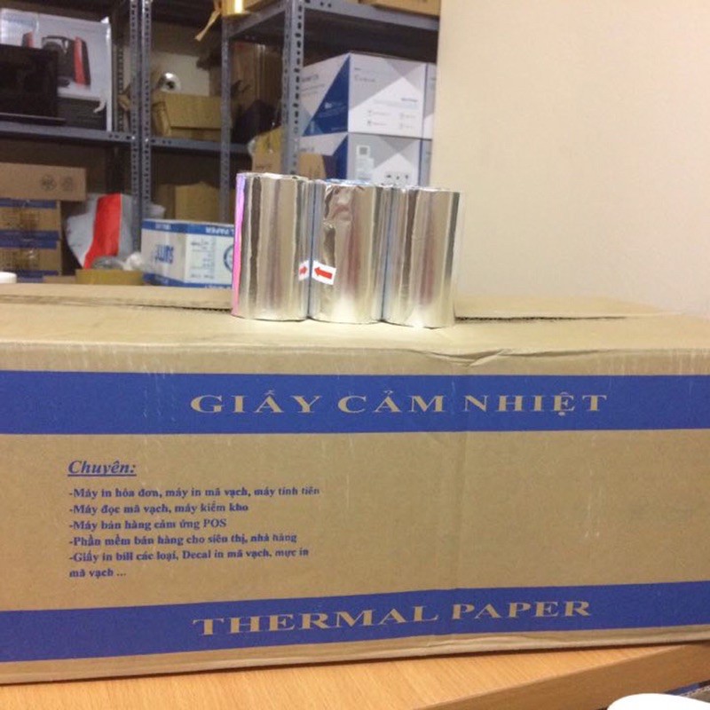 Giấy in hoá đơn chất lượng cao, Thùng 100 cuộn Giấy In Hoá Đơn Khổ K80 Phi 45 dùng cho siêu thị, nhà hàng, shop…