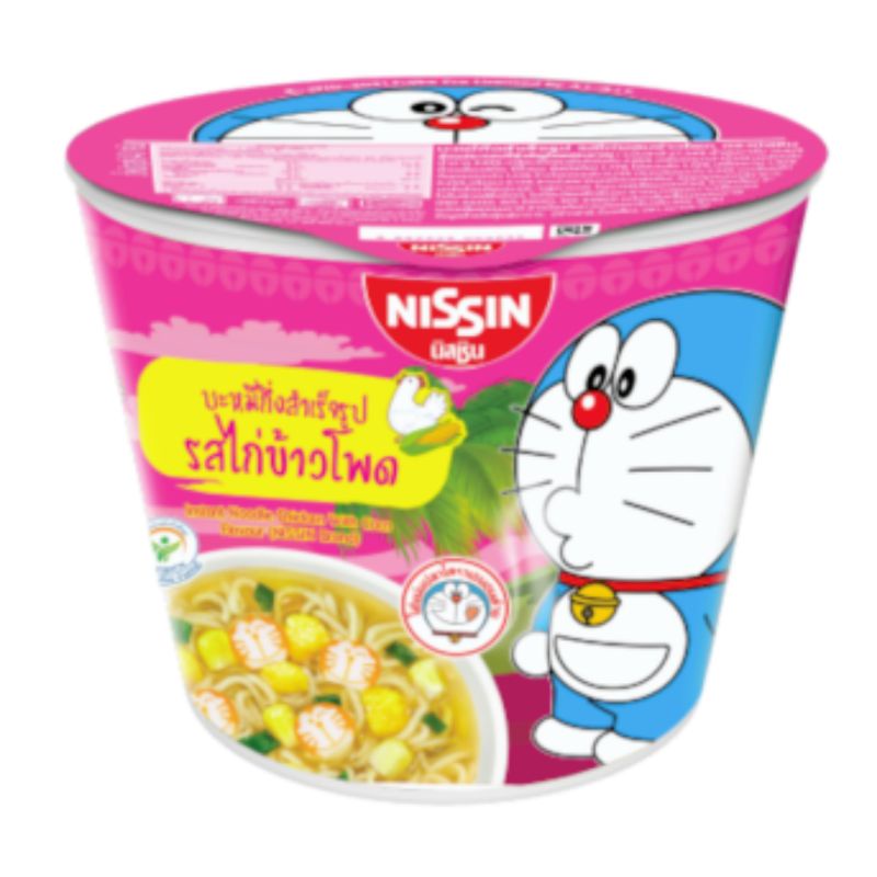 Mì Ly Nissin Doraemon 6 Ly Vị Gà Bắp, Rong Biển, Cua, Gà Nấm, Heo