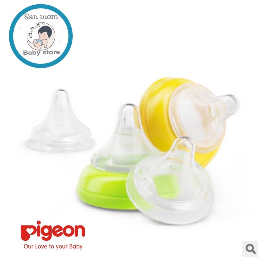 Núm Pigeon Cổ Rộng Size 3L, Đủ Size SS/S/M/L/LL/LLL Dùng Cho Bình Pigeon Cổ Rộng, Bình Pigeon Nội Địa Nhật