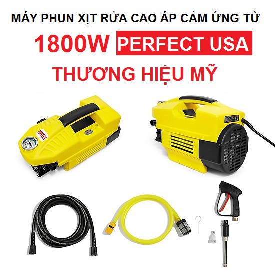 Máy Phun Xịt Rửa Xe Cao Áp Cảm Ứng Từ Perfect 1800w 2019