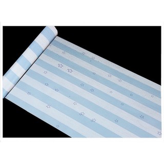 Decal giấy dán tường sọc sao xanh