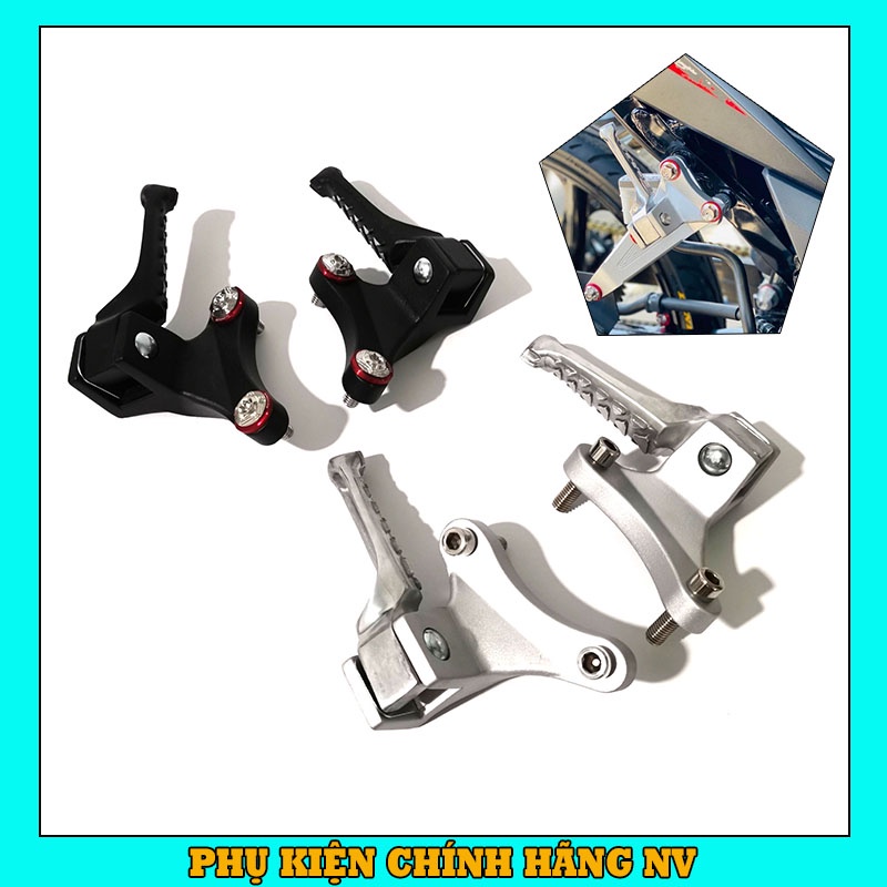 Gác chân malay Ex 150, Ex 155 kèm pát treo pô Exciter 150, Exciter 155 bền chống rung có ốc Salaya và long đền Kitaco đỏ