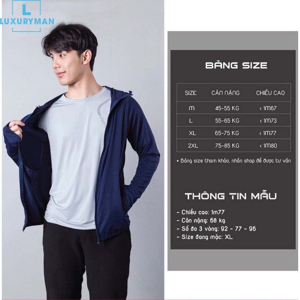 Áo Chống Nắng Nam, Áo Khoác Nam Đi Nắng Chất Liệu Thoáng Mát, Thấm Hút Mùi Hôi