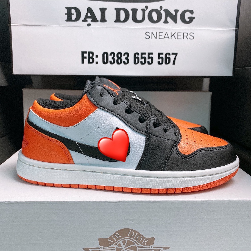 Giày thể thao Jordan 1 thấp JD1 cổ thấp đen trắng low hàng cao cấp êm chân dễ phối đô hot tren 2022 full size 36-43