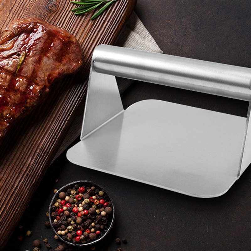 Dụng Cụ Ép Thịt Làm Burger Bằng Thép Không Gỉ Có Tay Cầm
