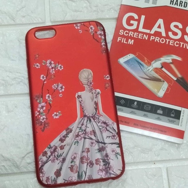 Ốp lưng thời trang dẻo đính đá cho iphone6/6s plus tặng kính cường lực