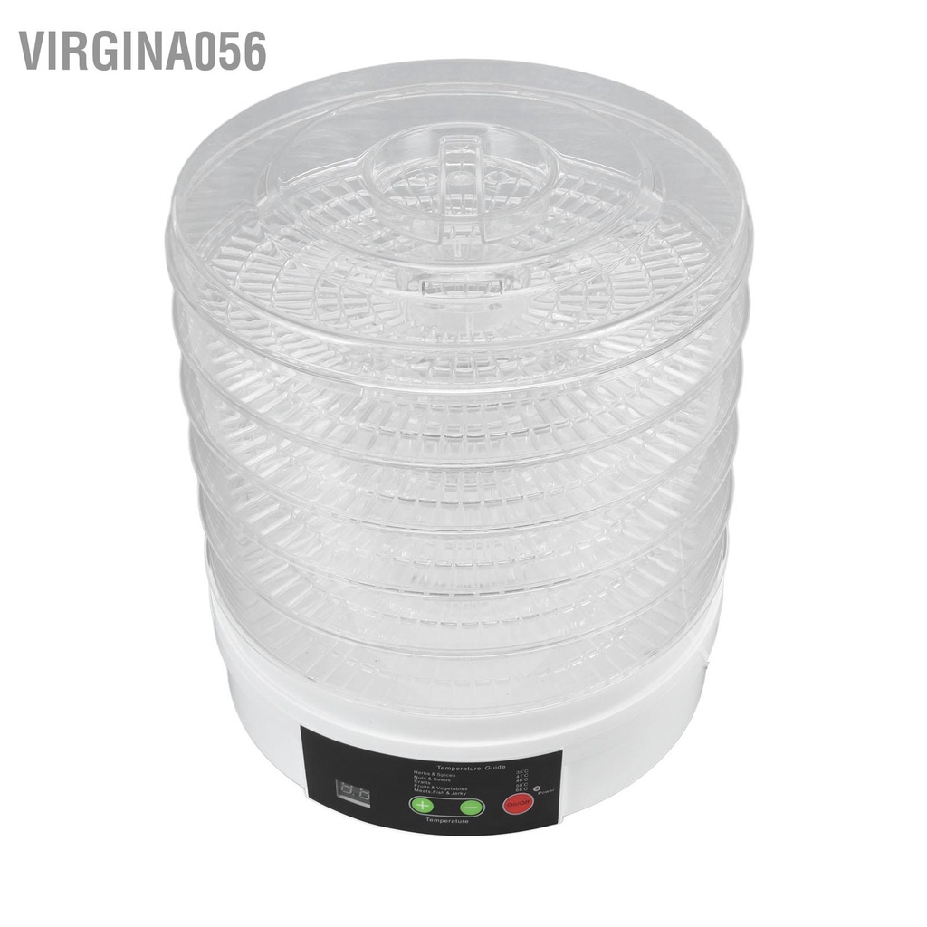 Có thể bán buôn Máy khử nước thực phẩm Cấp 350W 50Hz 5 khay Điều khiển núm điều sấy điện có nắp đậy cho trái cây và rau quả Virgina056 Hàng giao ngay