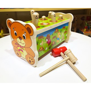 Trò chơi búa đập chuột đồ chơi gỗ vận động cho bé, búa đập cọc, đập thỏ đa năng cho trẻ