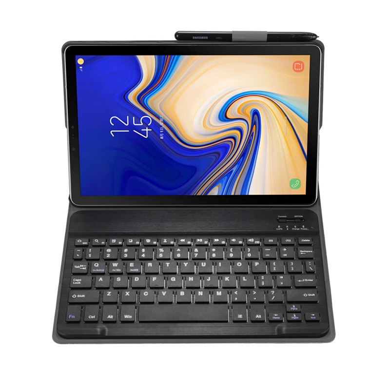 Keyboard Case For Samsung Galaxy Tab S4 10.5 2018 el Sm-T830/T835/T837, Slim Shell Lightweight Stand Cover With Detachable Wireless Bluetooth Keyboard, Black
