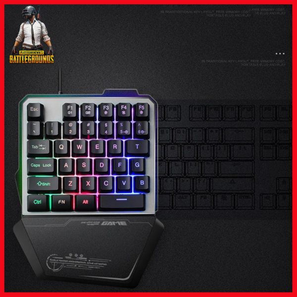 Bàn phím một tay gaming G40 LED 7 màu chơi game PUBG, ROS, Free Fire và các game FPS