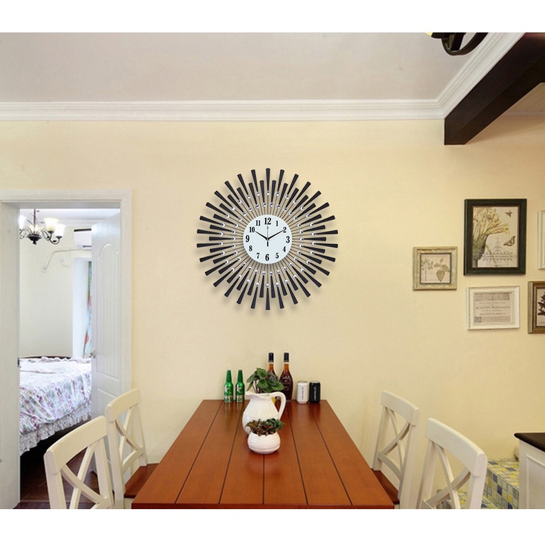 Đồng hồ Decor Treo Tường Trang Trí Phòng Khách, Phòng Ngủ Đẹp Mặt Trời Toả Nắng KD886