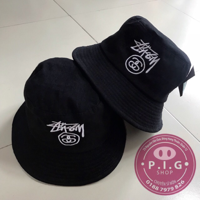 [PIG SHOP] - NÓN VÀNH BUCKET NÓN RỘNG VÀNH NÓN TAI BÈO LOGO STUSSY