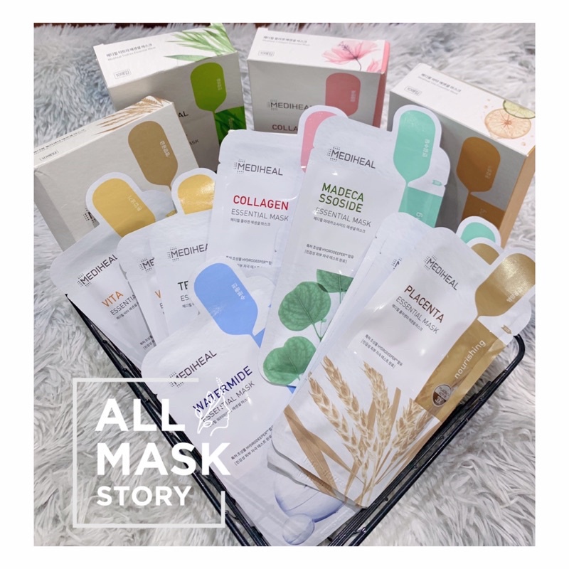 Mặt Nạ Dưỡng Da Dưỡng Ẩm, Chăm Sóc Da Mềm Mịn Mediheal Essential Mask Ver 2022 - Bovie