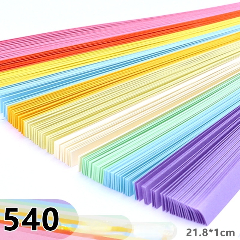 Set 540 Tờ Giấy Xếp Hình Ngôi Sao Năm Cánh Màu Sắc Gradient