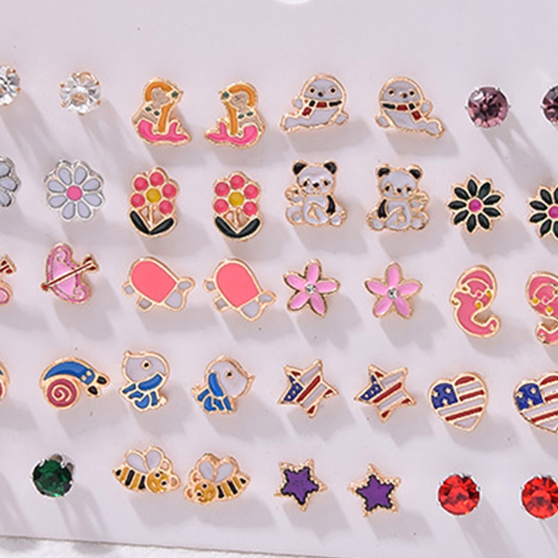 Bộ 20 Đôi Bông Tai Xỏ Lỗ Không Gây Dị Ứng Dễ Thương Cho Tuổi Teen