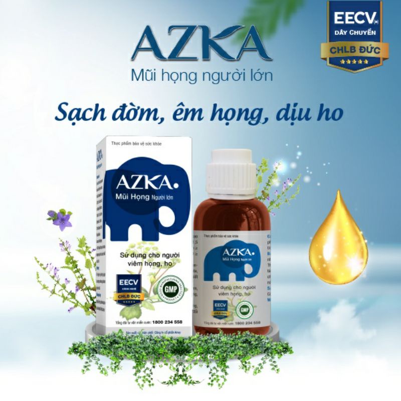 AZKA XANH⚡CAM KẾT CHÍNH HÃNG⚡Siro mũi họng dành cho người lớn chai 120ml