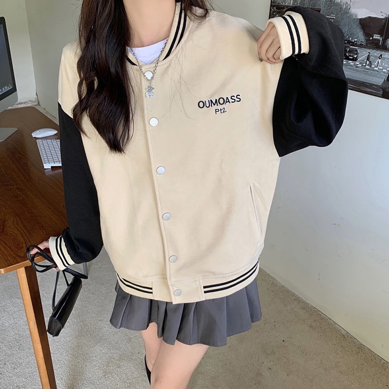 COZOK Áo khoác bóng chày tay dài thời trang