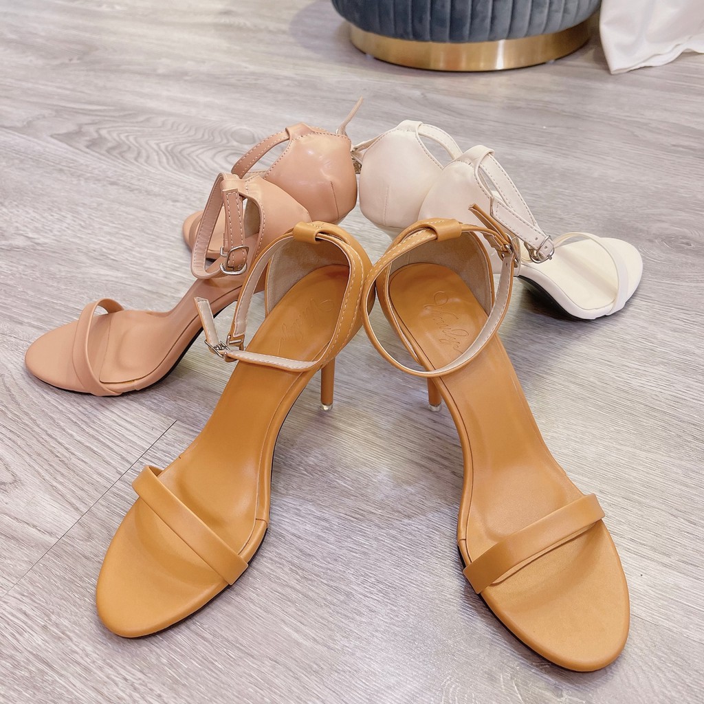 Giày sandal nữ cao gót 7 phân quai mảnh gót vuông mũi bo tròn thời trang hàn quốc đẹp cao cấp  mã sản phẩm DG97