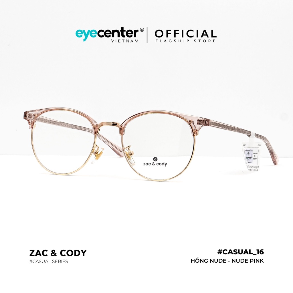 Gọng kính vuông nam nữ chính hãng casual_16 by Zac &amp; Cody nhập khẩu Eye Center Vietnam
