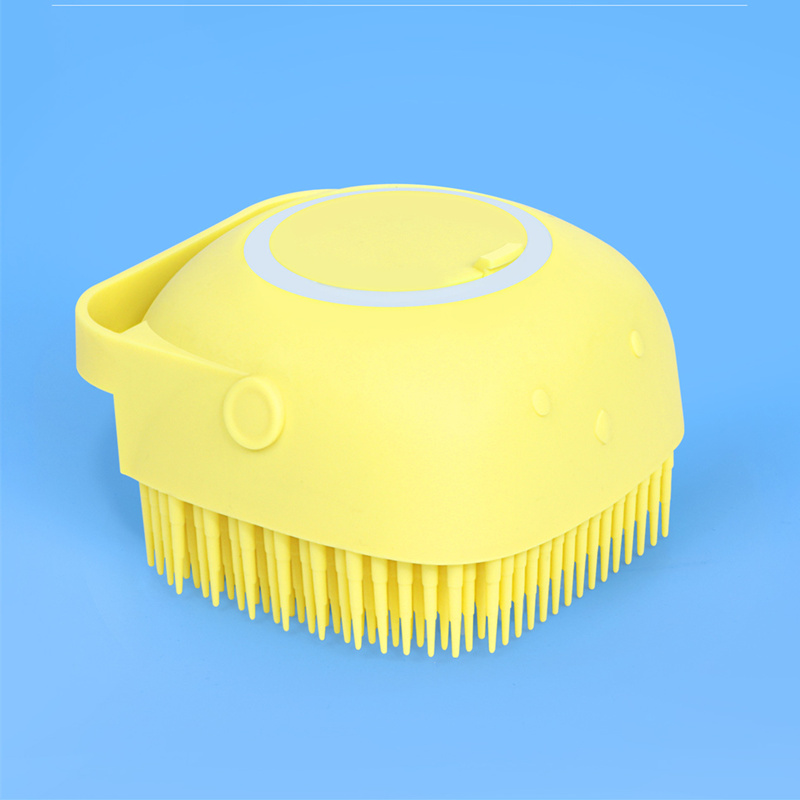 Bàn chải tắm massage da đầu bằng silicone có ngăn đựng sữa tắm
