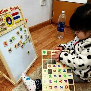 Bảng Ghép Chữ Gỗ 2 Mặt Cho Bé