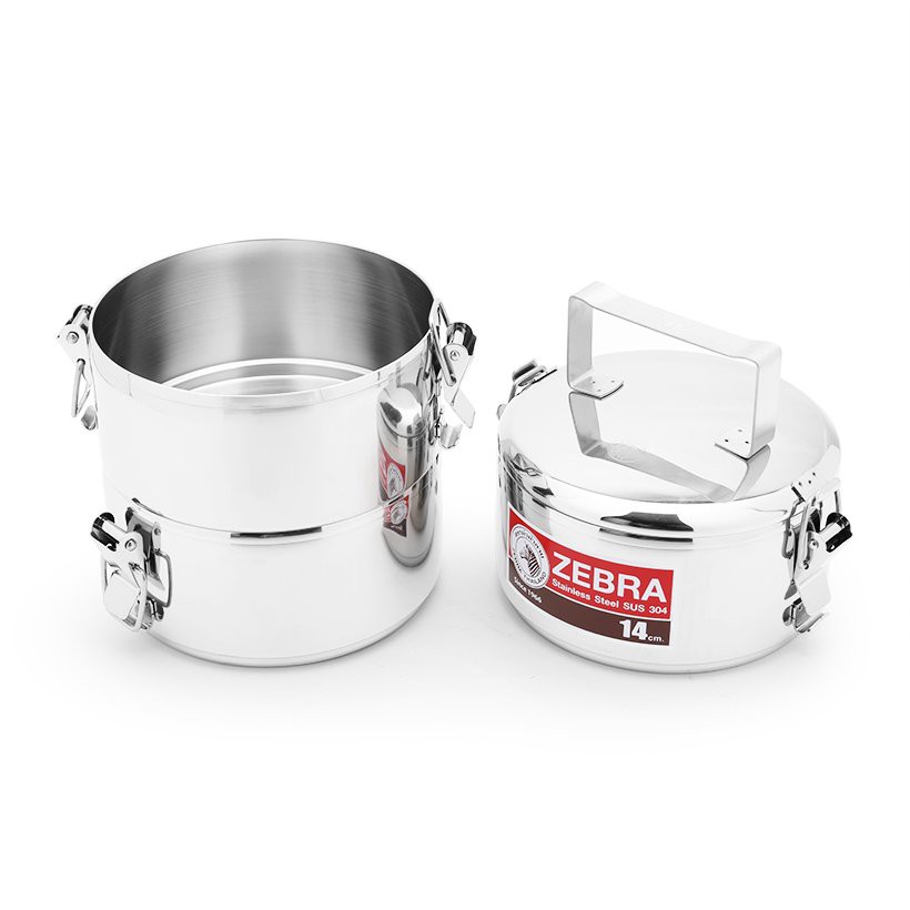 Camen Zebra 14cmx3 Ngăn Có Khóa Gài, Ngăn Rời, Inox 304 Thái Lan