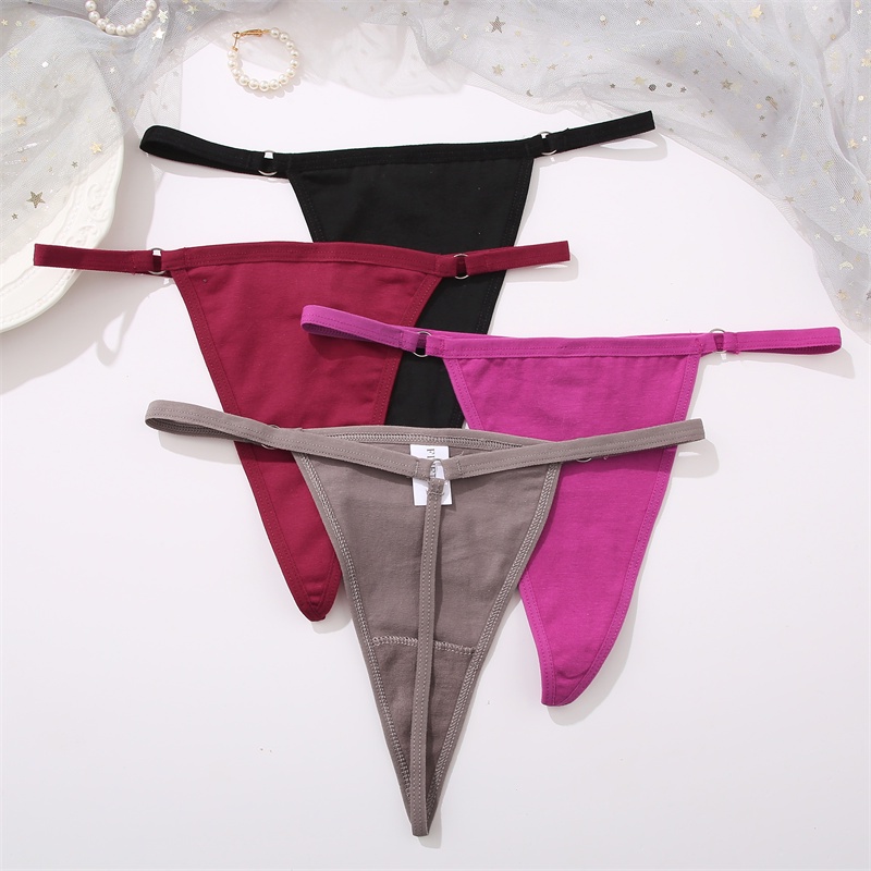 Quần lót lọt khe cotton CUTEBYTE size S-L cạp thấp phối sợi xích có thể tháo rời đơn giản gợi cảm cho nữ