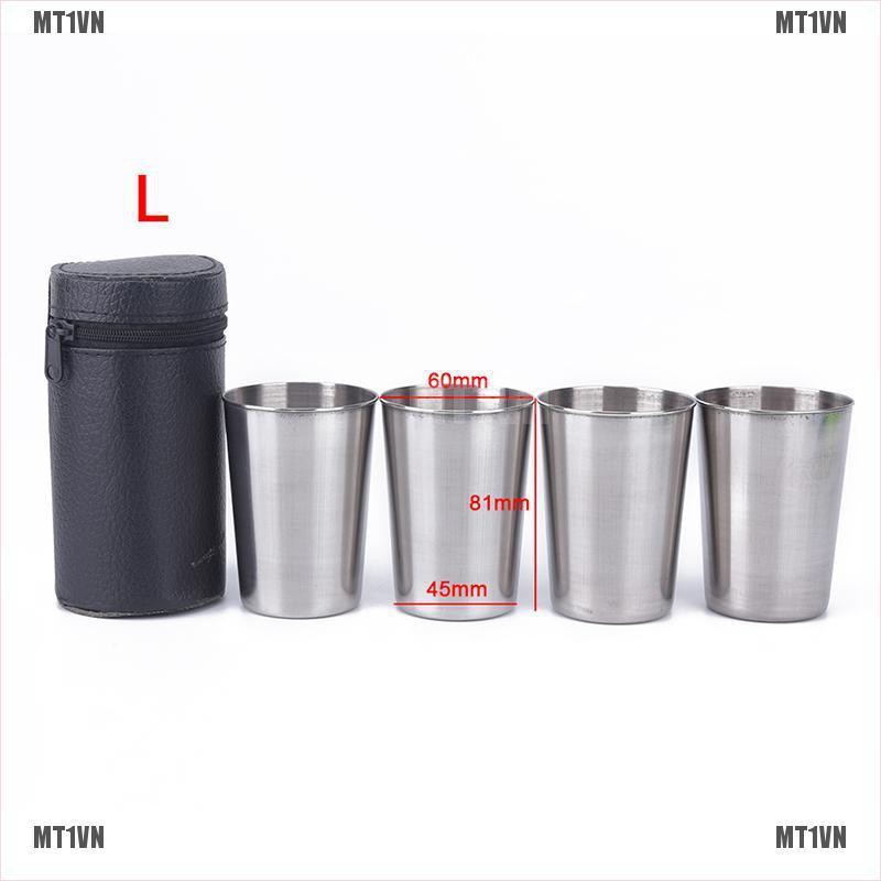 Bộ 4 Cốc Cắm Trại Bằng Thép Không Gỉ Dễ Sử Dụng