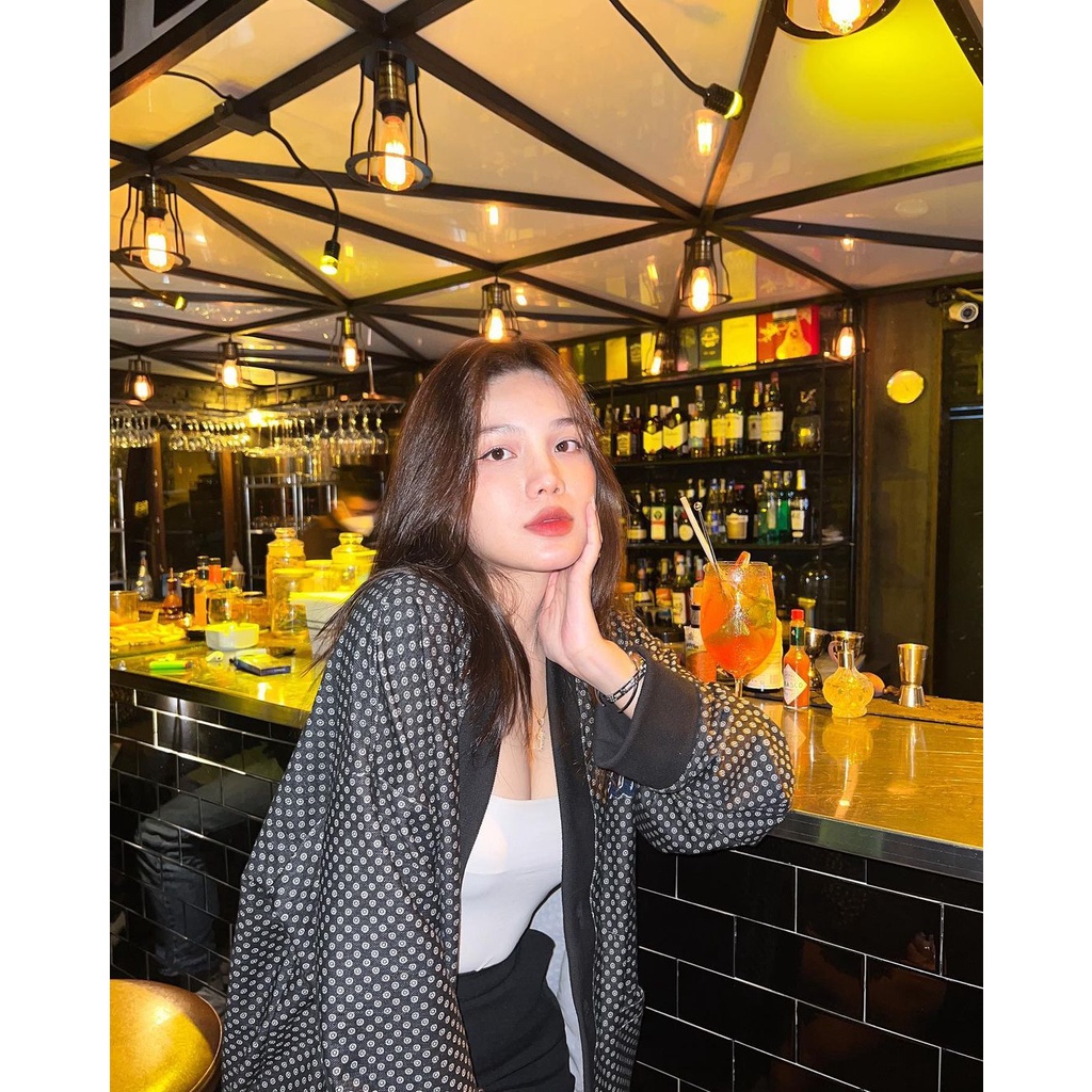 DVRK Áo khoác cardigan họa tiết chấm bi DVRK21SS