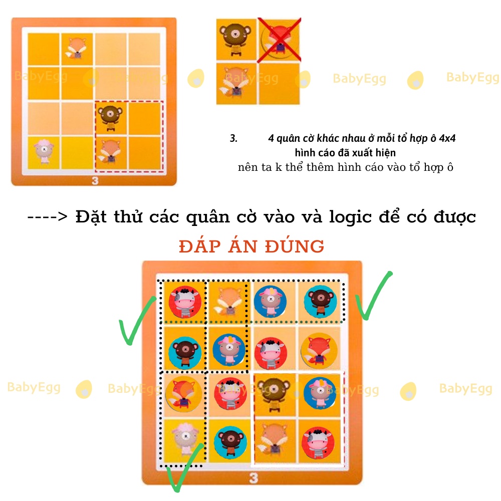 ĐỒ CHƠI GIÁO DỤC board game nhóm rèn luyện trí tuệ tư duy thông minh cho bé trai bé gái 4 5 6 7 8 tuổi baby egg babyegg